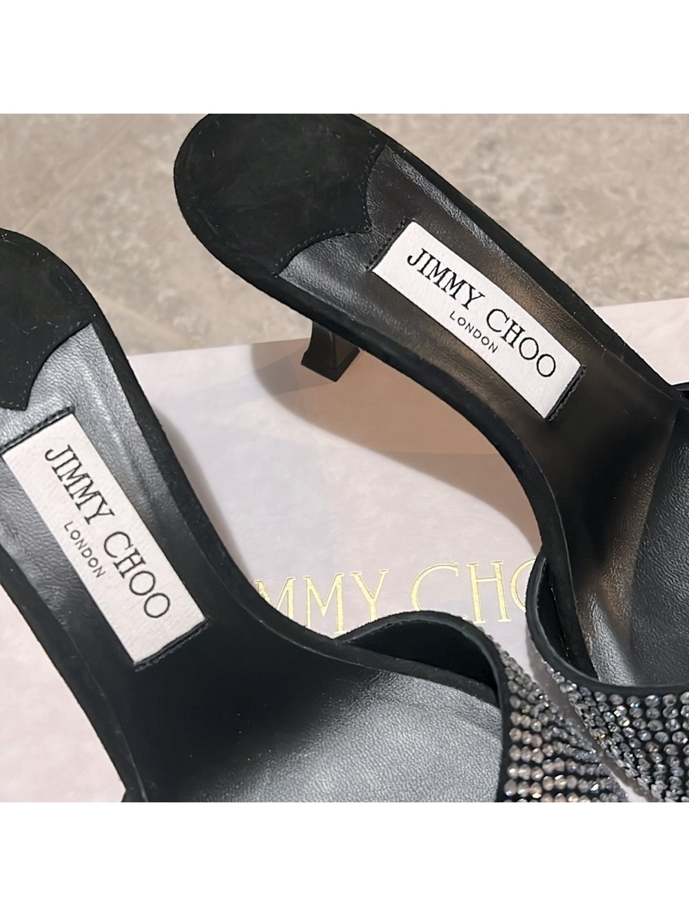 Jimmy Choo Skye 70 Embellished High Heel Slide Sandals - Picture 9 of 16